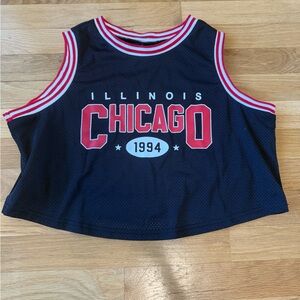 Chicago Illinois 1994 Mesh Basketball Crop Top M Vintage inspired Streetwear